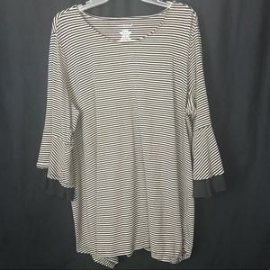 Westbound Woman Tan and Black Striped Top 2X